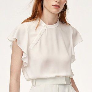 Aritzia Babaton Cian Ruffle Sleeve Blouse